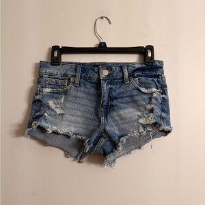 Aeropostale Blue Distressed Jean Shorts